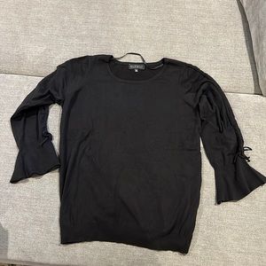 Eloquii Black Lightweight Sweater with flutter sleeves & drawstring Size 16 NWT